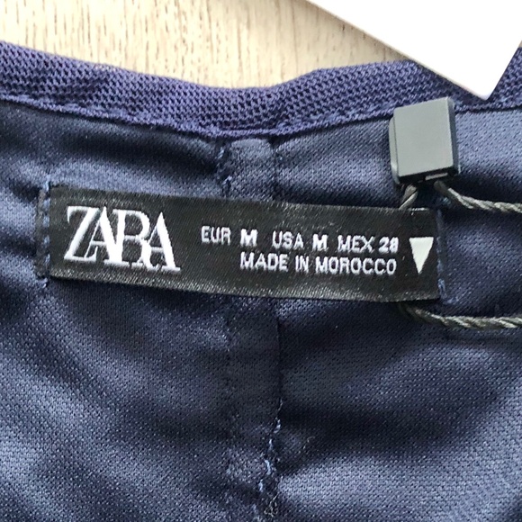 Zara, Ruched, Navy Blue, Tight, Fitted, Bodysuit, Size Med, NEW With Tags - Picture 8 of 12